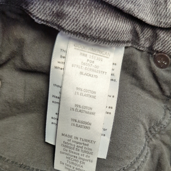 00630 Good American Slim Leg Denim Jeans Gray Size 0/25 classic preppy punk - Picture 8 of 9